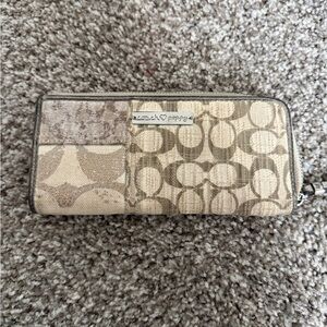 Coach Beige Patchwork Wallet